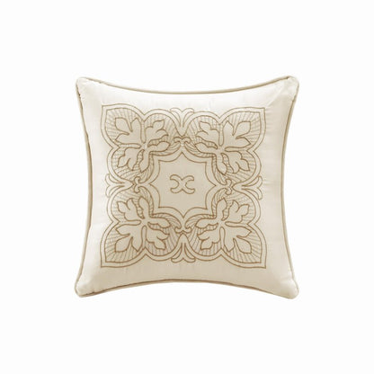 Madison Park Daybed Cover Set Damask Quilted Cover for Daybeds, All Season, Pre-washed Cotton-Filled Coastal Bedding with Scallop Edge, Shams, Bedskirt, Décor Pillows, Tuscany, Cream, 39"x75", 6 Piece