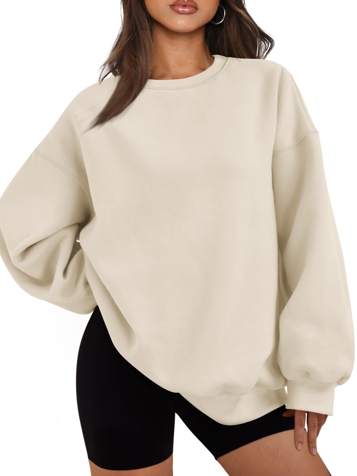 EFAN Womens Oversized Sweatshirts Hoodies Fleece Crewneck Sweaters Casual Tops Comfy Fall Fashion Outfits Winter Clothes 2025