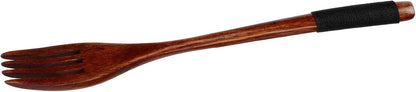 Wooden Spoon Fork, Long Handle Fork for Japanese Dinnerware, Camping Outdoor Kitchen Cooking
