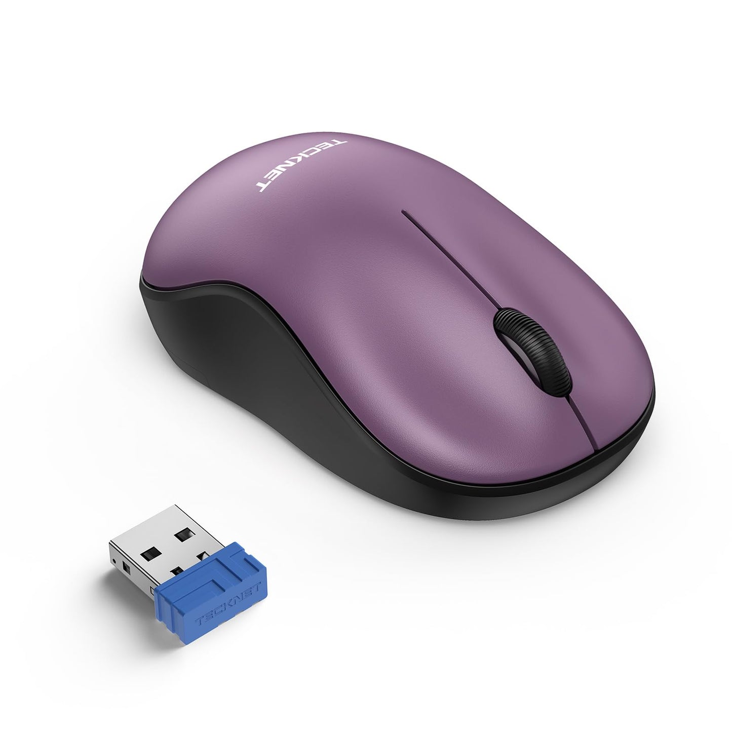 TECKNET Wireless Mouse for Laptop, 2.4G Silent Computer Mouse Quiet Click with 5 DPI Levels,Contoured Grip,Small Portable 30 Months Battery Cordless Mice for PC, Chromebook, Mac - Pink