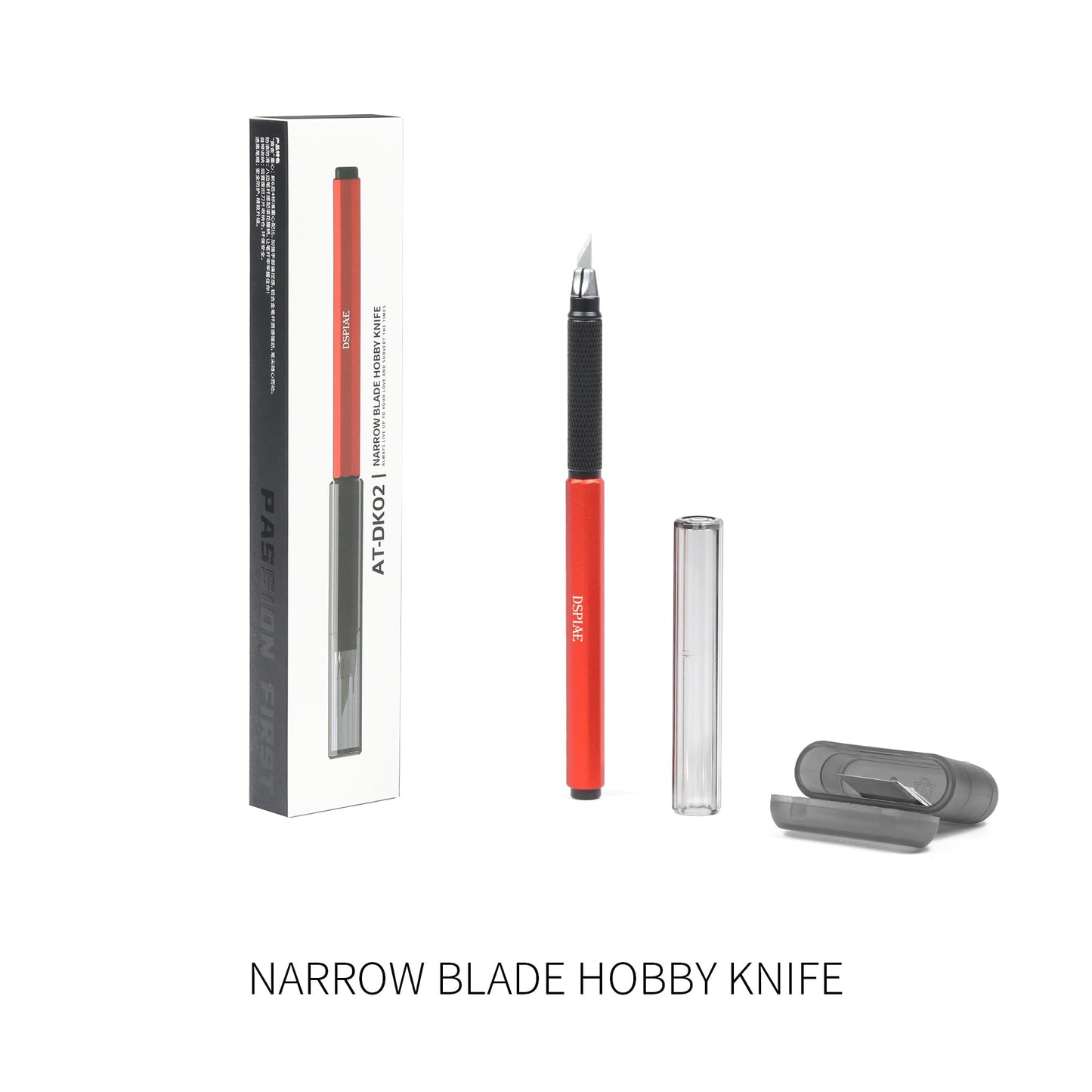 Dspiae Aluminium Alloy Hobby Knife Set,20 PCS Blades With Storage Case, Broad Blade(DK01) Narrow Blades(DK02) (DK02)