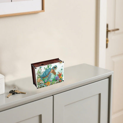 JZHYOAN Diamond Art Painting Acrylic Piggy Bank, DIY Sea Turtle Diamond Art Painting Creative Design Coin Savings Bank, Diamond Art Special Shape Partial Mosaic Money Saving Box for Adults