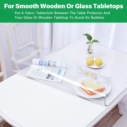24X66 Inch Clear Plastic Dining Table Protector Tablecloth Desk Pad Mat Wooden Furniture Protector Coffee Glass End