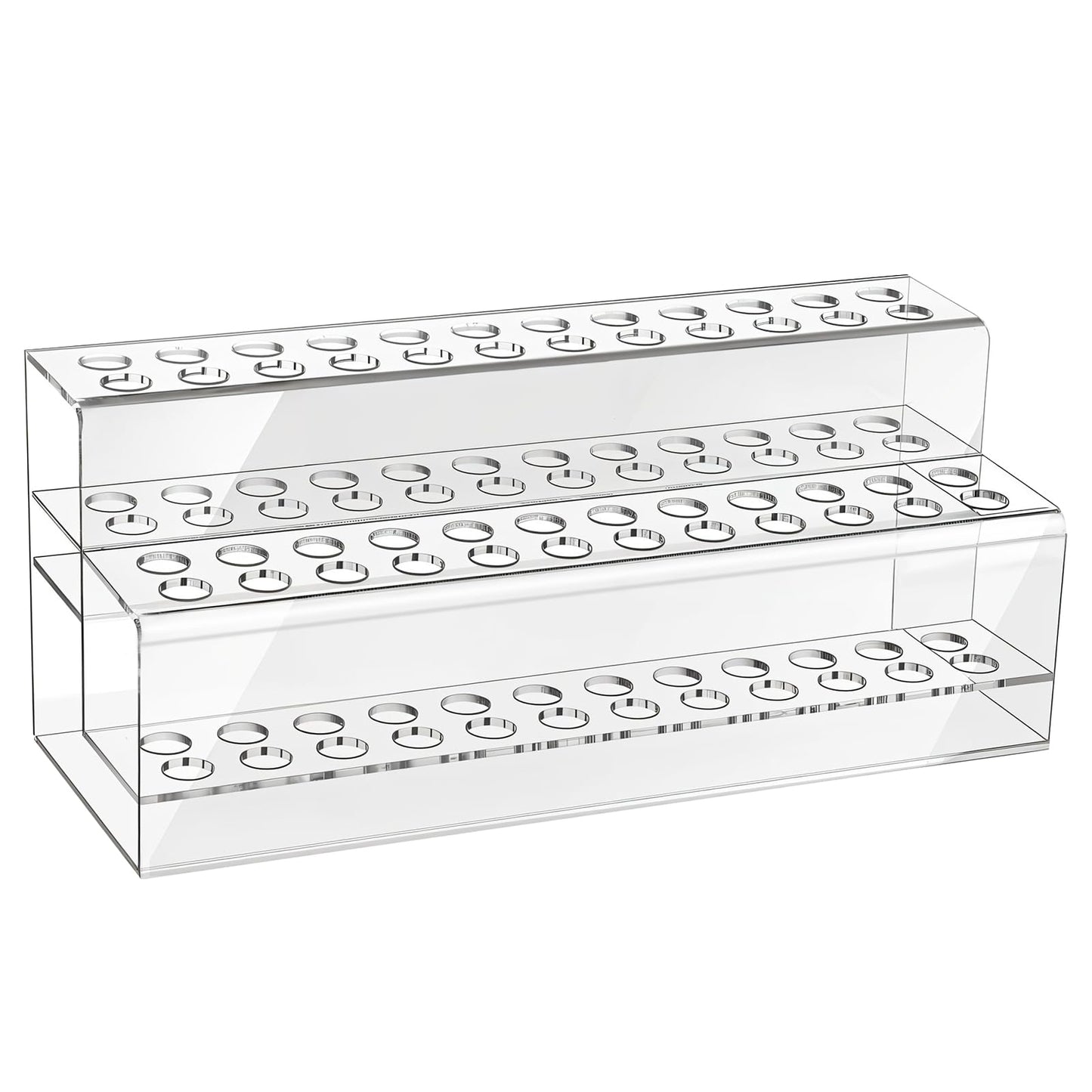 Kifmurase 48 Holes Pen Display Stand, Acrylic Pencil Holder for Craft Shows, Clear Makeup Brush Rack, Beaded Eyebrow Art Brush Organizer, Makeup Tool Organizer for School Office Home Retail Store