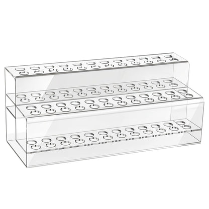 Kifmurase 48 Holes Pen Display Stand, Acrylic Pencil Holder for Craft Shows, Clear Makeup Brush Rack, Beaded Eyebrow Art Brush Organizer, Makeup Tool Organizer for School Office Home Retail Store