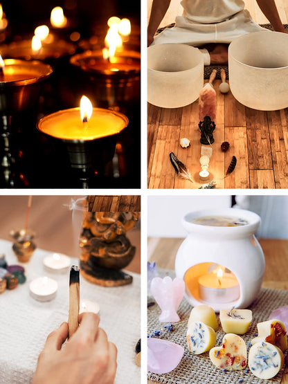 Mudra Crafts Tibetan Tealight Vanaspati Ghee Butter Lamp Candle Set for Meditation, Ceremonies, Rituals, Altars, Diwali (Glass Jar)