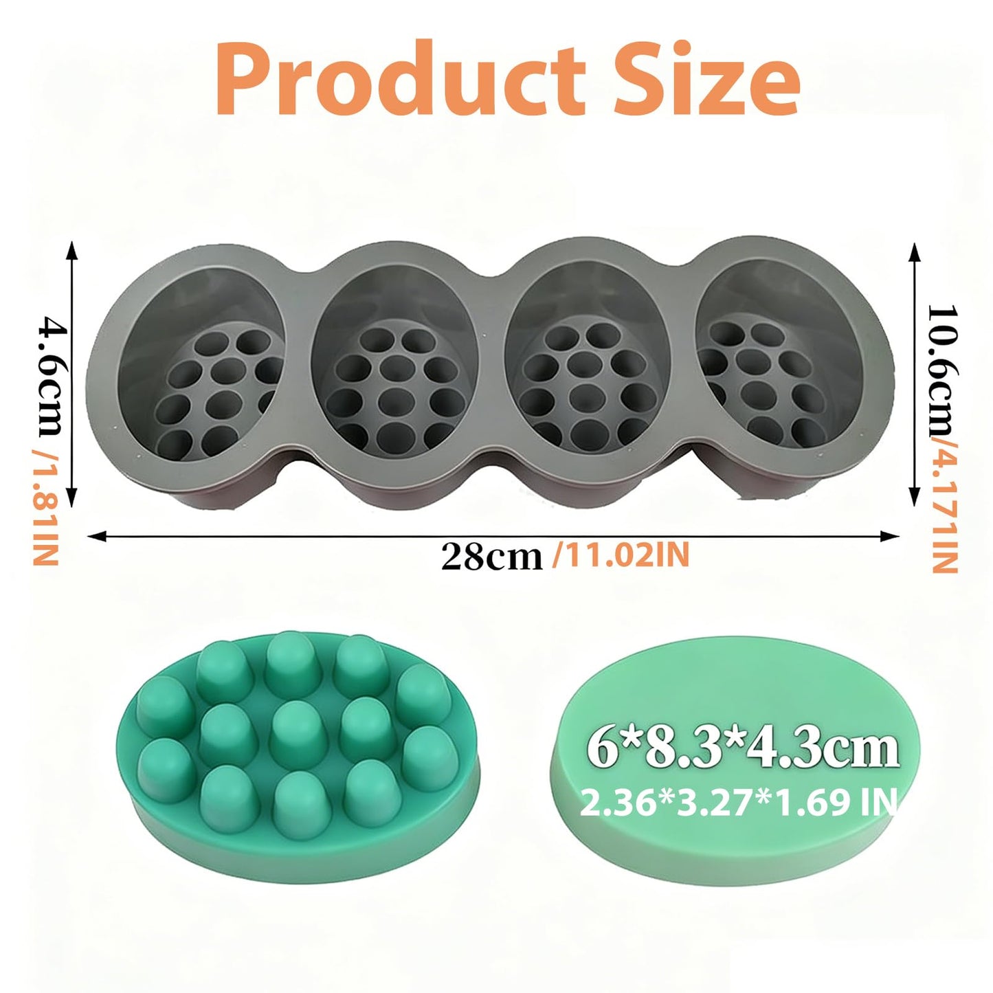 Silicone Soap Making Kit with 2 Massage Bar Molds, 48 Gift Bags, 48 Tags, 65ft Jute Twine, Hair Comb Design, Pink and Teal