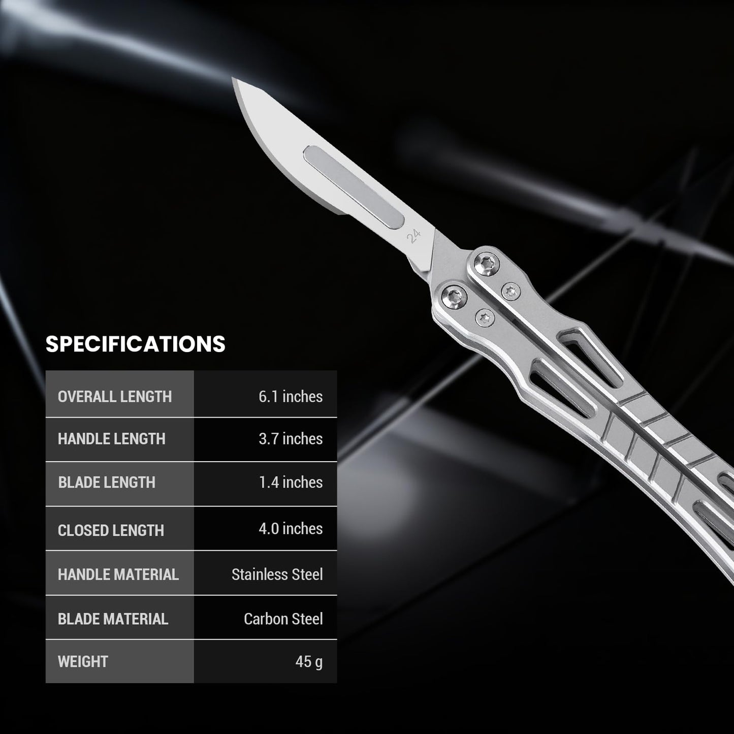 Tops Home Folding Scalpel Knife, Pocket Knife for Men, Utility Box Cutter, EDC Multitool with Bottle Opener, Pry Bar, Glass Breaker, Comes with 10 Replaceable #24 Scalpel Blades, Everyday Carry, Gift for Men, Him, Dad