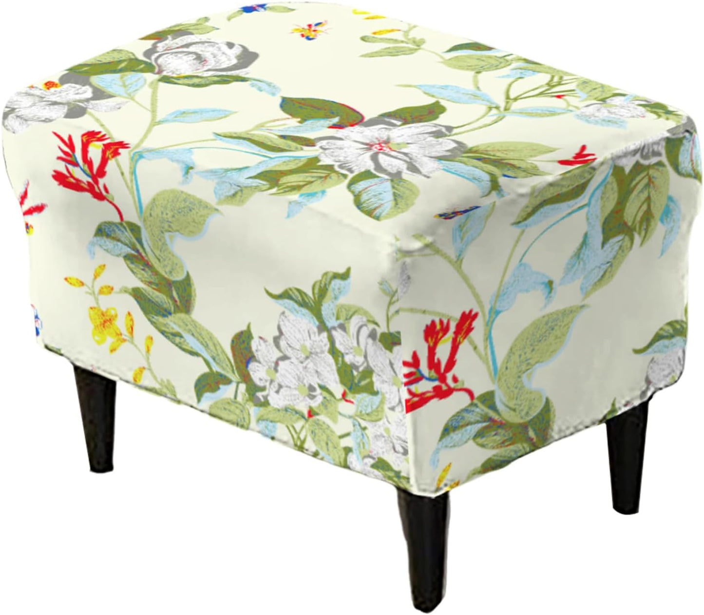 55"-63" 06 KRFOONN Stretch Ottoman Cover Slipcovers Rectangle Fit Length Footrest Stool Covers Printed Ottoman Cover