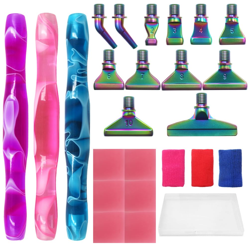 SENHAI 24 pcs Diamond Art Pen Kits, Diamond Art Pens Metal Tips Screw Thread Tips Diamond Art Tools 5D Diamond Art Accessories Tools for DIY Painting Crafts
