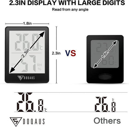 DOQAUS Digital Hygrometer | Accurate Indoor Thermometer with 5s Fast Refresh - Black for Home & Office