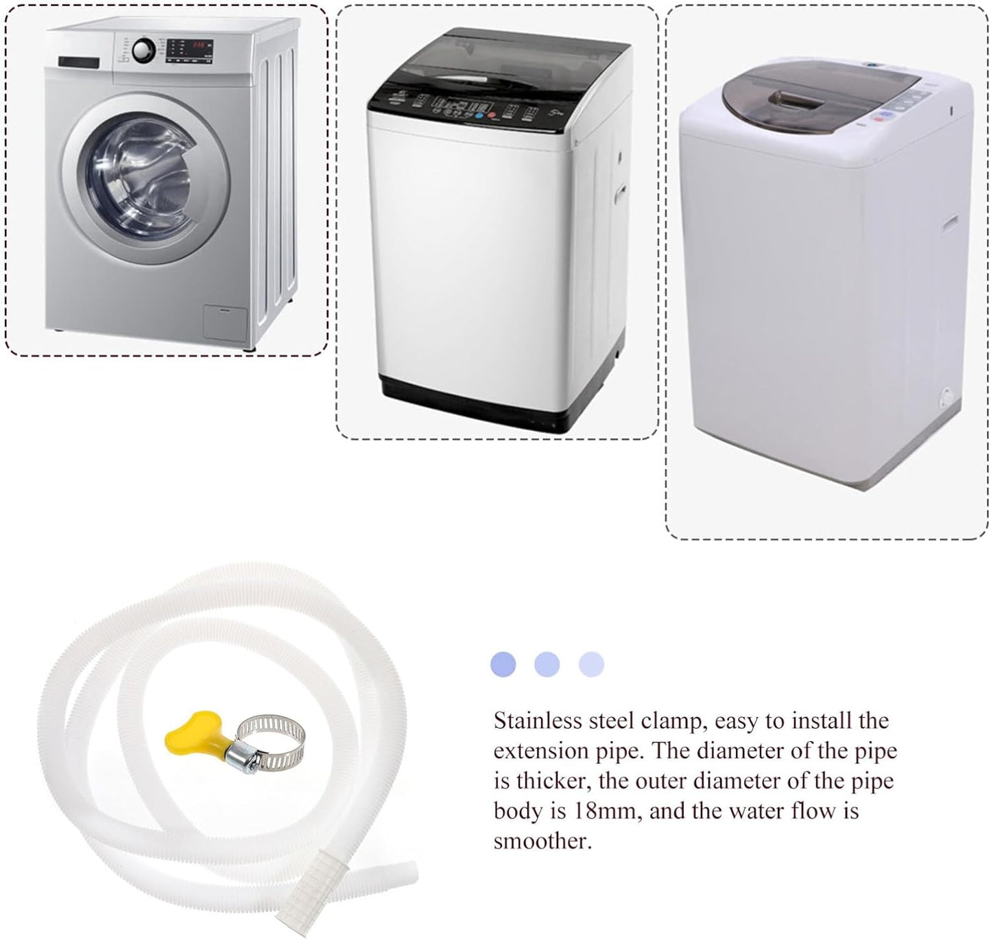 Air Conditioner Drain Water Inlet Hose, Flexible Tubing for Unit Washer Drain Hose for Washing Machine