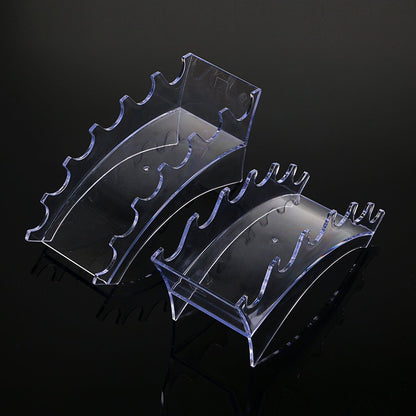 Hipiwe Acrylic Pen Holder Display Stand Clear Makeup Brush Rack Organizer Holder 6-Slots Nail Brush Eyebrow Fountain Pen Rack Display (Pack of 2)