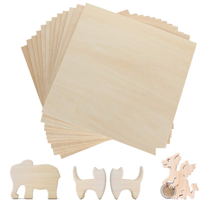 12 Pack Basswood Sheets 1/8 x 12 x 12 Inch Plywood Board, Thin Natural Unfinished Wood for Crafts, Hobby, Model Making, Wood Burning and Laser Projects