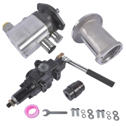 OFMCBSRHL Hydraulic Log Splitter Pump 22GPM 2-Stage Gear Pump, HI/LO Gear Pump, 2 Stage 4000PSI Aluminum Hydraulic Gear Pump + Valve Coupling Installation Base