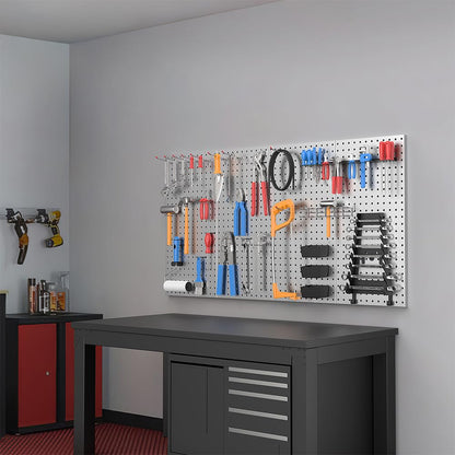 Ultrawall 4 Pcs Metal Pegboard Wall Panels, Peg Boards for Garage Tool Storage