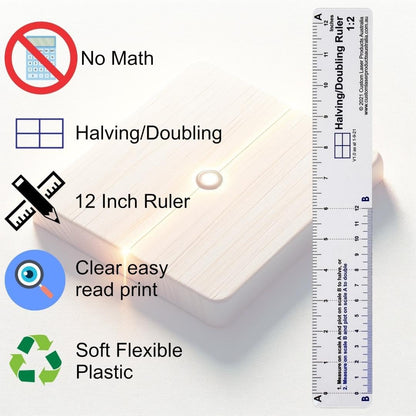 CLPA No-Math Ruler Set — Three 12" Flexible Clear PETG Rulers | Fibonacci, Halving and Doubling and Rule of Thirds | Drawing and Drafting | Made in Australia