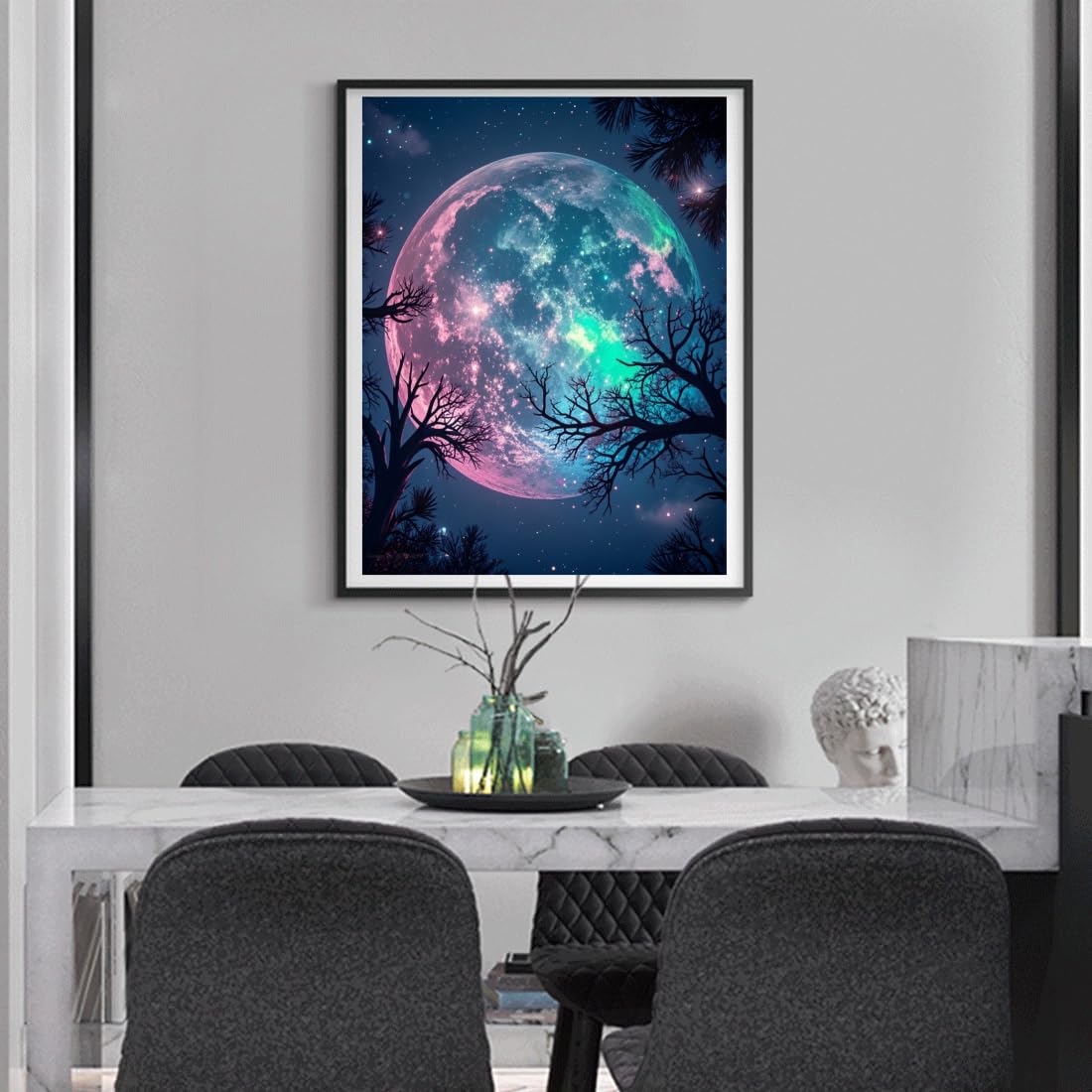 ACANDYL Moon Paint by Numbers Kit for Adults Beginner Paint by Numbers for Adults Canvas Painting by Number DIY Acrylic Oil Painting on Canvas Arts Craft Decoration 16x20 Inch