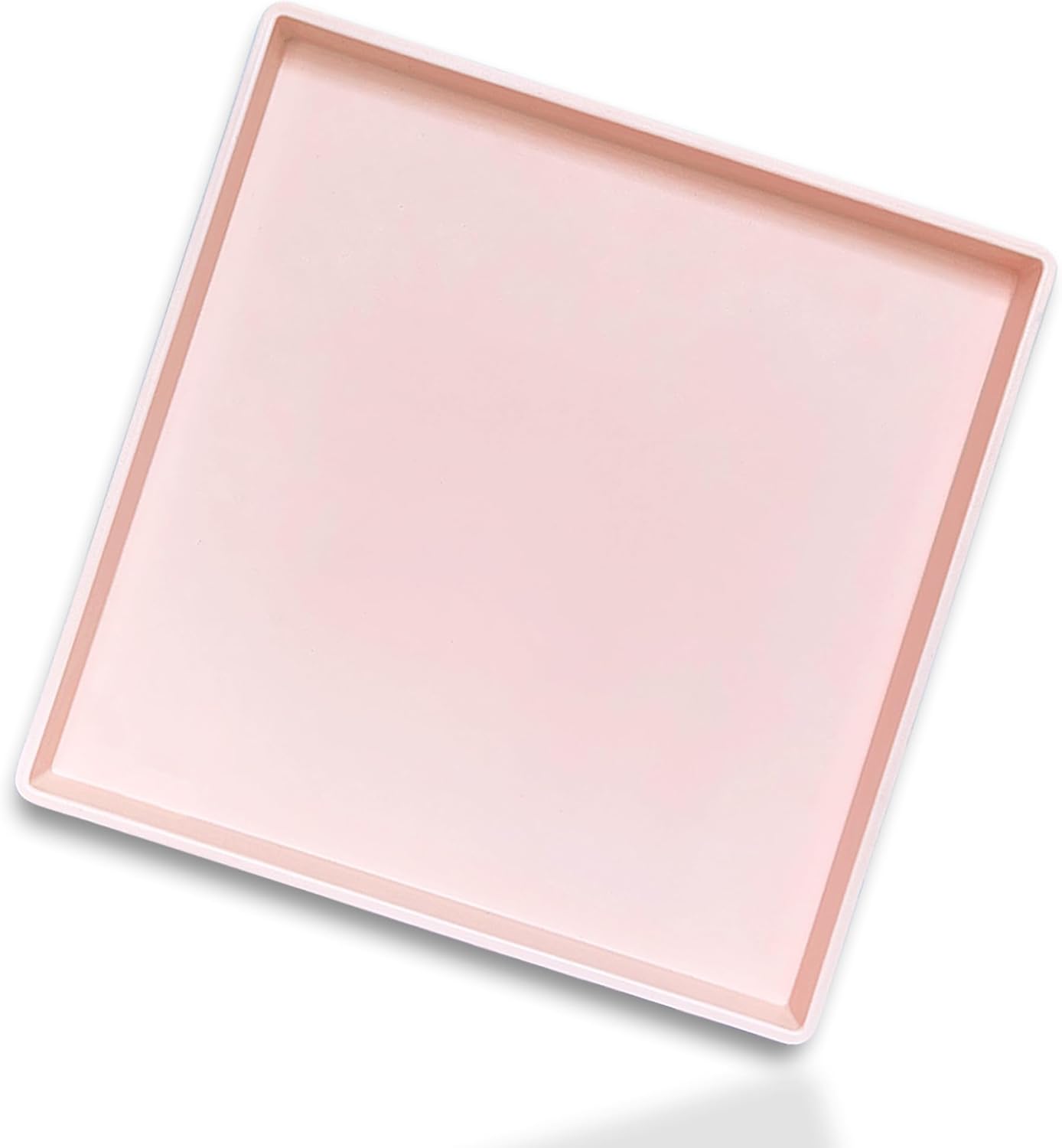 11 Inch Countertop, Pink Square Tray - Decorative Organizer Tray for Vanity, Bathroom Coffee Table & Ottoman |