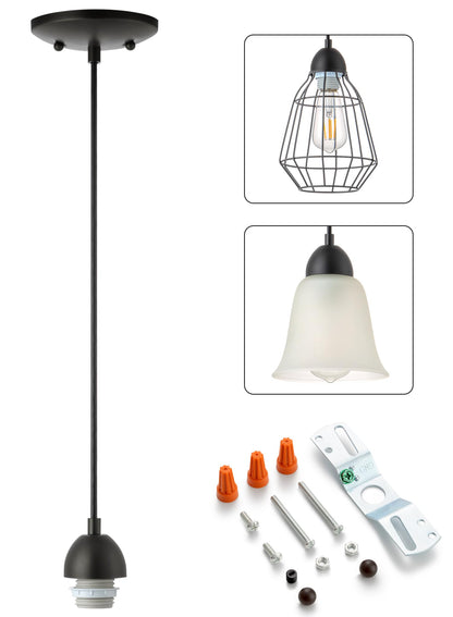 SIXZOONM Small Pendant Light Kit - ORB, DIY Make Farmhouse & Modern Kitchen Island Pendant Lights, Hanging Light Fixtures Ceiling Mount, Adjustable Height, 1 Pack（Shade and Bulb Not Included）