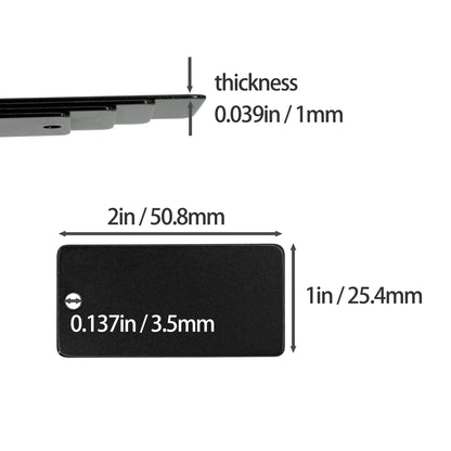 StayMax Aluminum Engraving Blanks Rectangle Blank Tags 1 Inch x 2 Inch 25 Pack (Black)