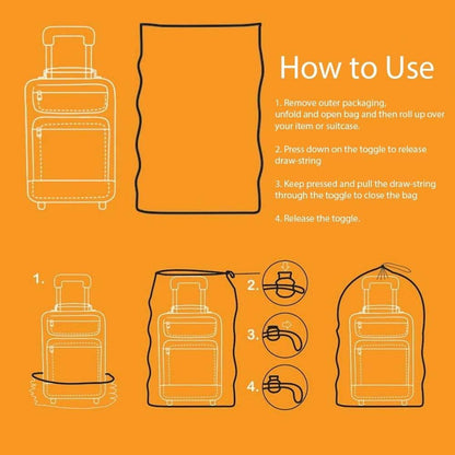 Set of 5 Plastic Storage Bags for Attic Storage, Suitcase Storage, Pillow Bag, Rug Bag, Plastic Drawstring Bags (Medium)