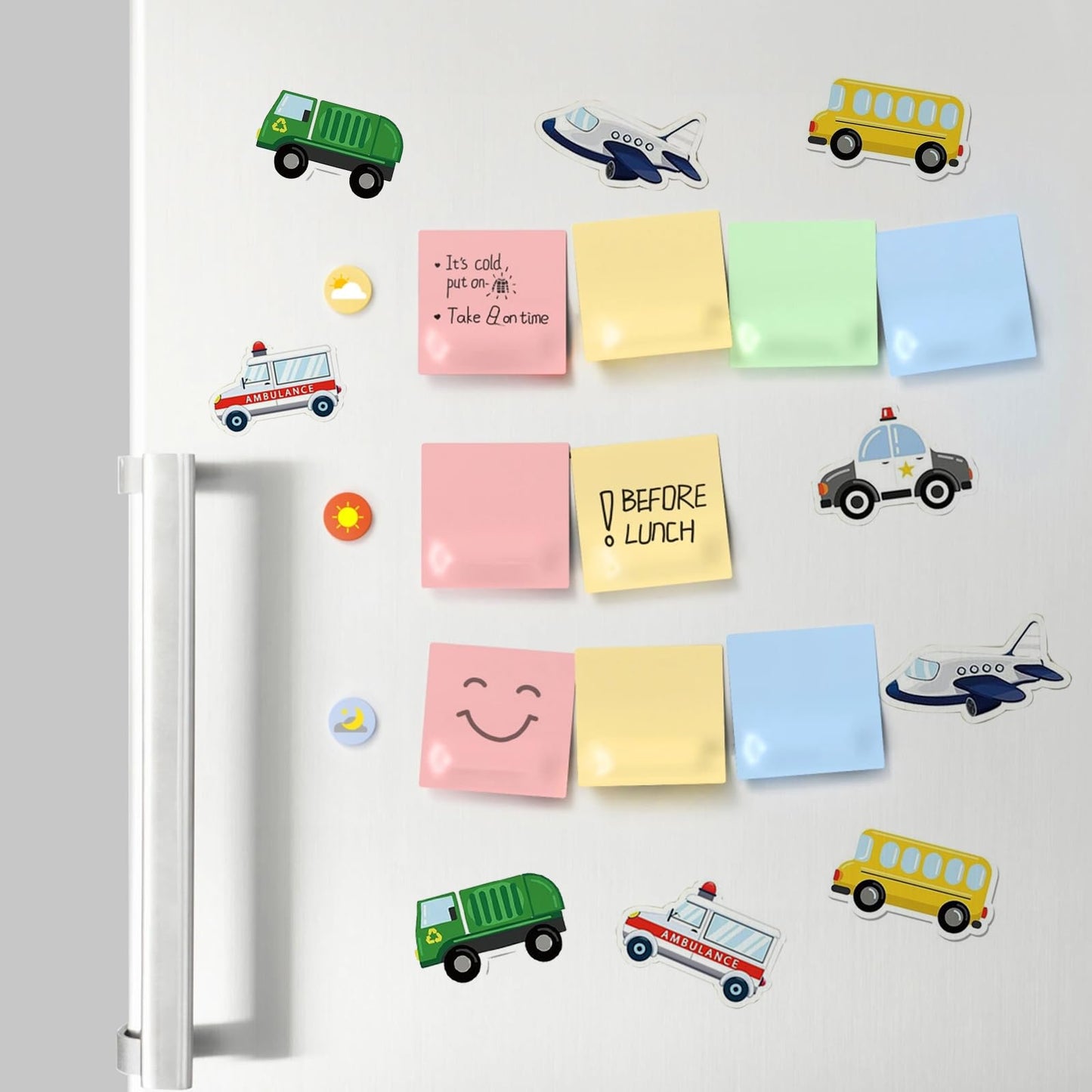 1000 PCS Cartoon Car Stickers Roll Fun Circular Truck Stickers for Kids Perfect for Kindergarten Teacher Rewards Children's Birthday Party School Gifts