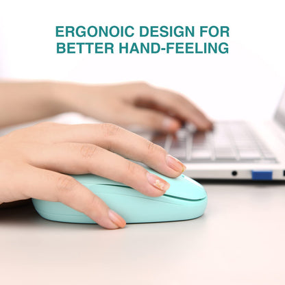 Rii Wireless Mouse RM700 2.4G Silent Mouse with USB Nano Receiver for Laptop,PC,Mac,Chromebook,Windows (Pink)