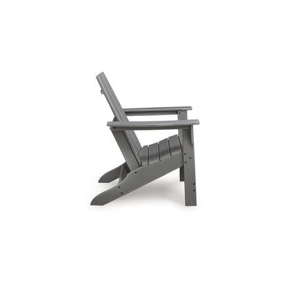 Signature Design by Ashley Lone View Bay Contemporary Outdoor Weather Resistant Adirondack Chair with Arm Rest, Gray