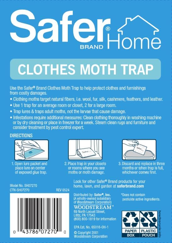 Safer Brand 07270 Clothes Moth Alert Trap