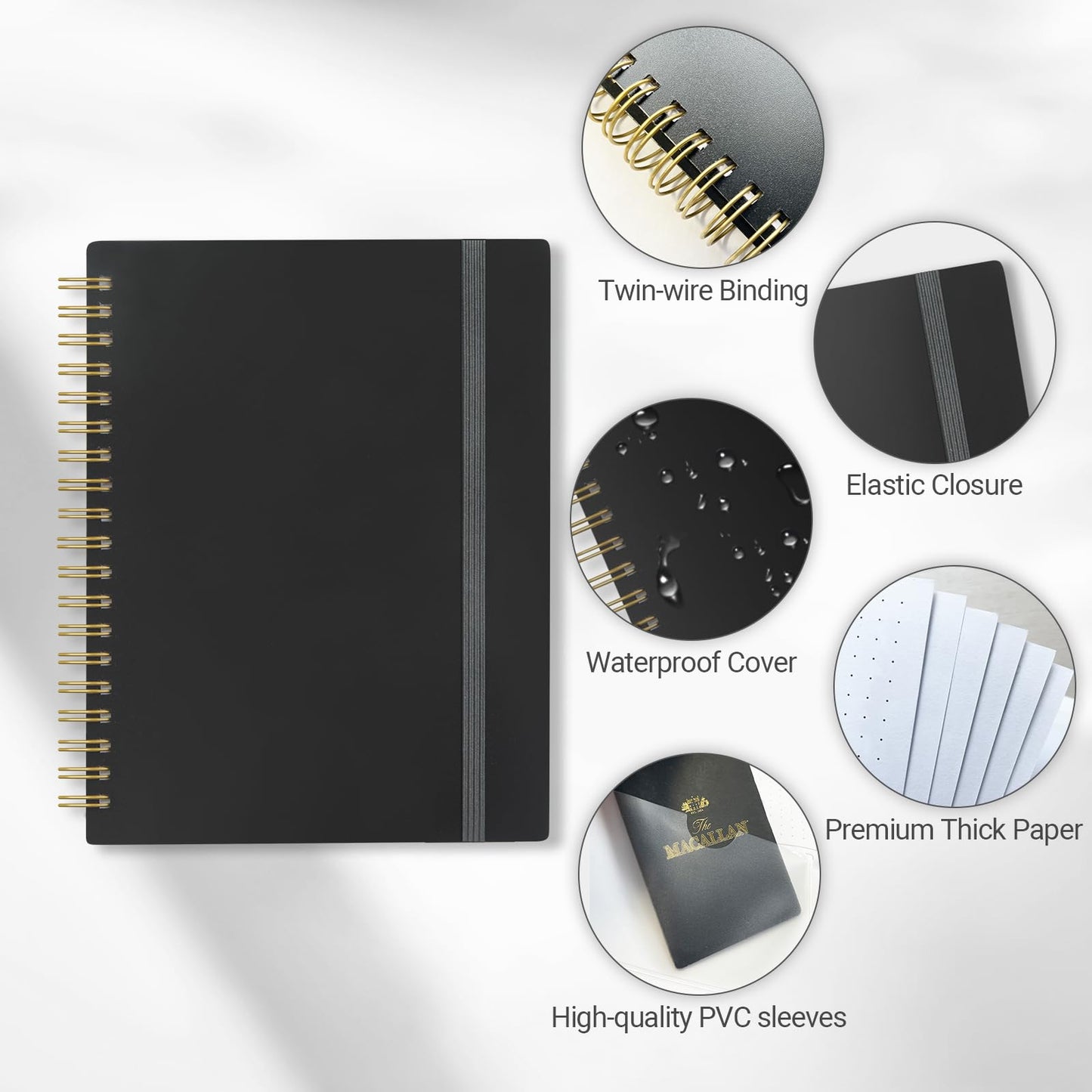 OneSky Business Card Organizer, Credit Card Organizer, Large Notes Area for You to Record any Information about the Card, Suitable for Business/Credit/Gift Cards,etc.Capacity: 64 Cards (BLACK)