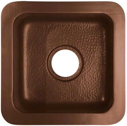 Signature Hardware 417007 Merrick 15" Drop In Single Basin Copper Kitchen Sink