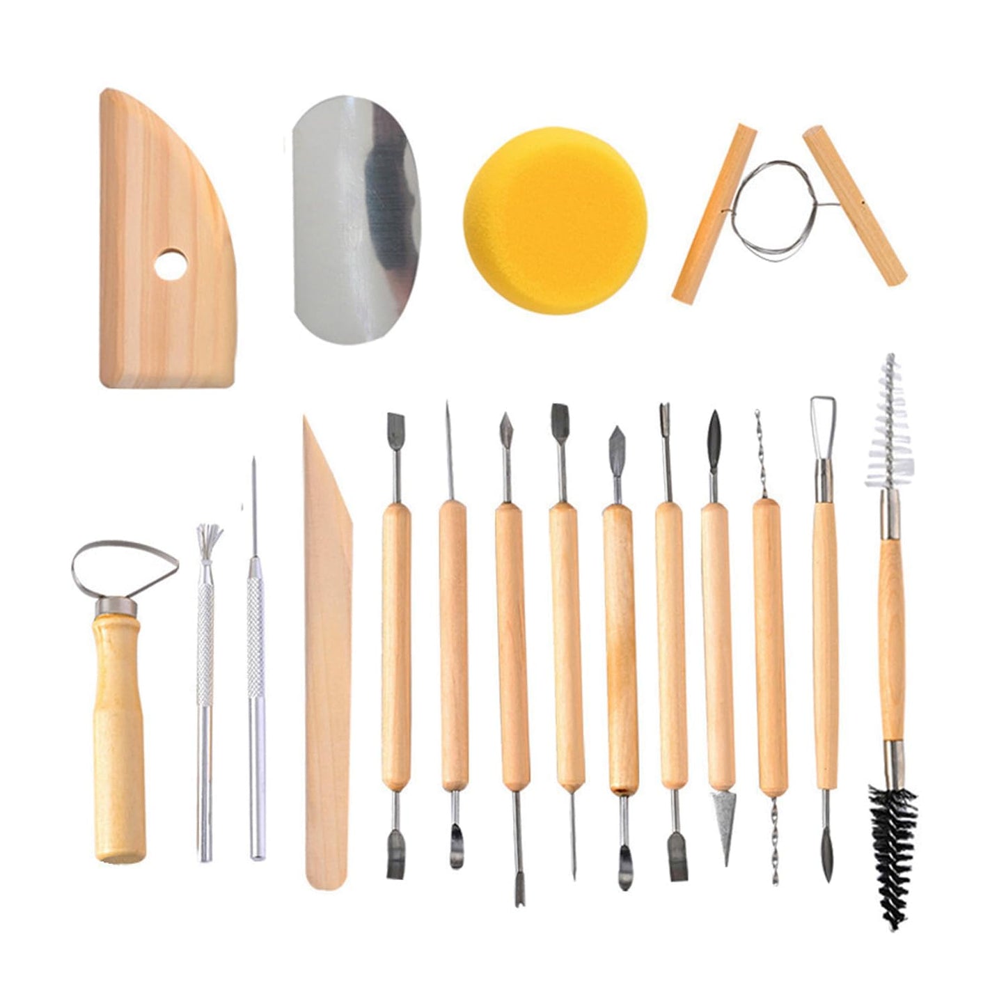 S & E TEACHER'S EDITION 19 Pcs Pottery Tools & Clay Sculpting Tools, Double Sided Ceramic Clay Carving Tool Set for Pottery Modeling Smoothing.