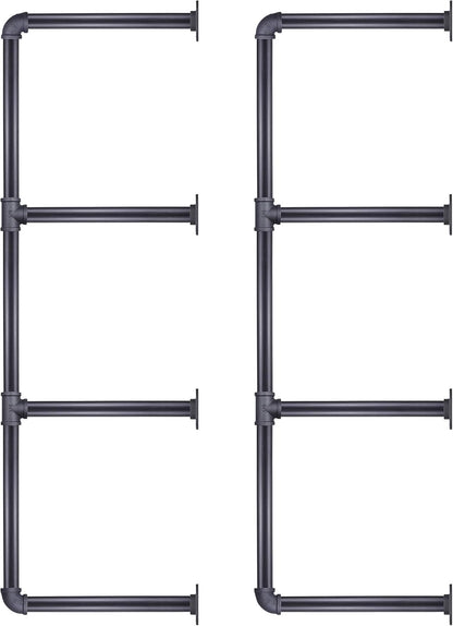 4 2 Pack 40 Inch, 3/4 MUZIK Tier Industrial Wall Mount Iron Pipe Shelf, Vintage Industrial Wall Mount Bookshelf