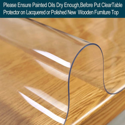 Multi Size 38x82 inch Crystal Clear Plastic PVC Dining Table Protector Mat Living Room Table Cover Protector Vinyl Table Pad Cloths for Woonden Furniture Rectangular Easy Clean Wipeable Waterproof
