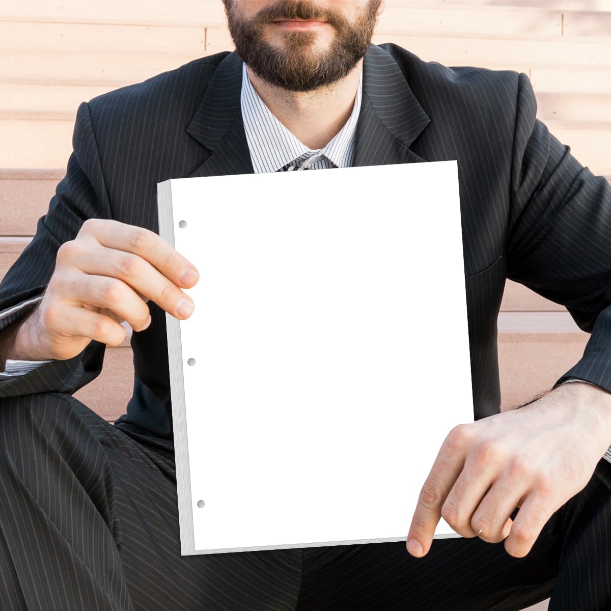 (3-Pack) A4 Blank Paper Refills, 300Sheets / 600Pages Print/Loose-Leaf Paper, 3-Hole, 100gsm, White, 8.5'' x 11''