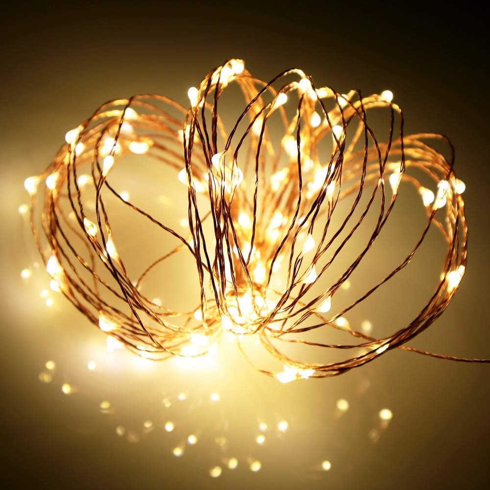 1 Pack (5m/16ft Ariceleo Led Fairy Lights Battery Operated, Mini Battery Powered Copper Wire Starry Fairy Lights