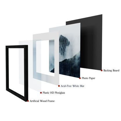 XXBANZHUAN 16x16 Square Picture Frame 3 Pack, Solid Real Wood Grain, Displays 12x12 with Mat or 16x16 Without Mat, Wall Gallery Poster Frames, Black