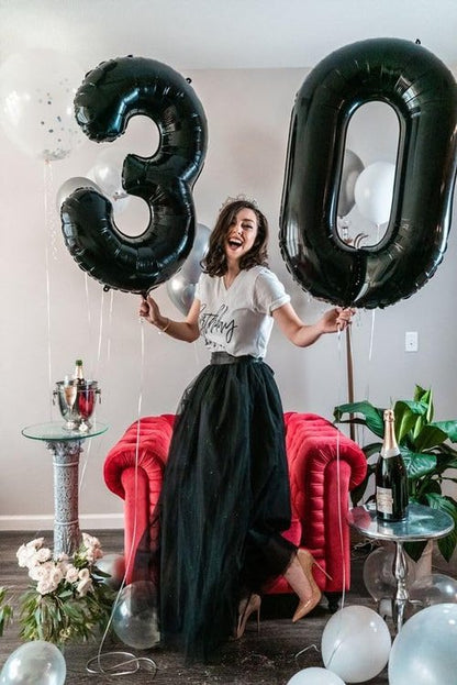 Black Number 0 Balloon - 40 Inch Birthday Decoration for Milestone Celebrations