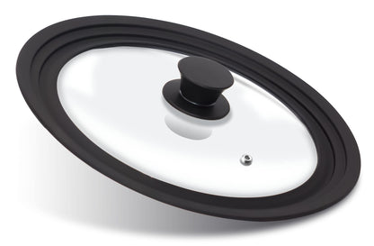 Anaeat Silicone Universal Lid for Pots, Pans and Skillets - Tempered Glass Covered with Heat Resistant Silicone Rim Fits 9.5", 10" and 11" Diameter Cookware -Easy to Use Replacement Frying Pan Cover