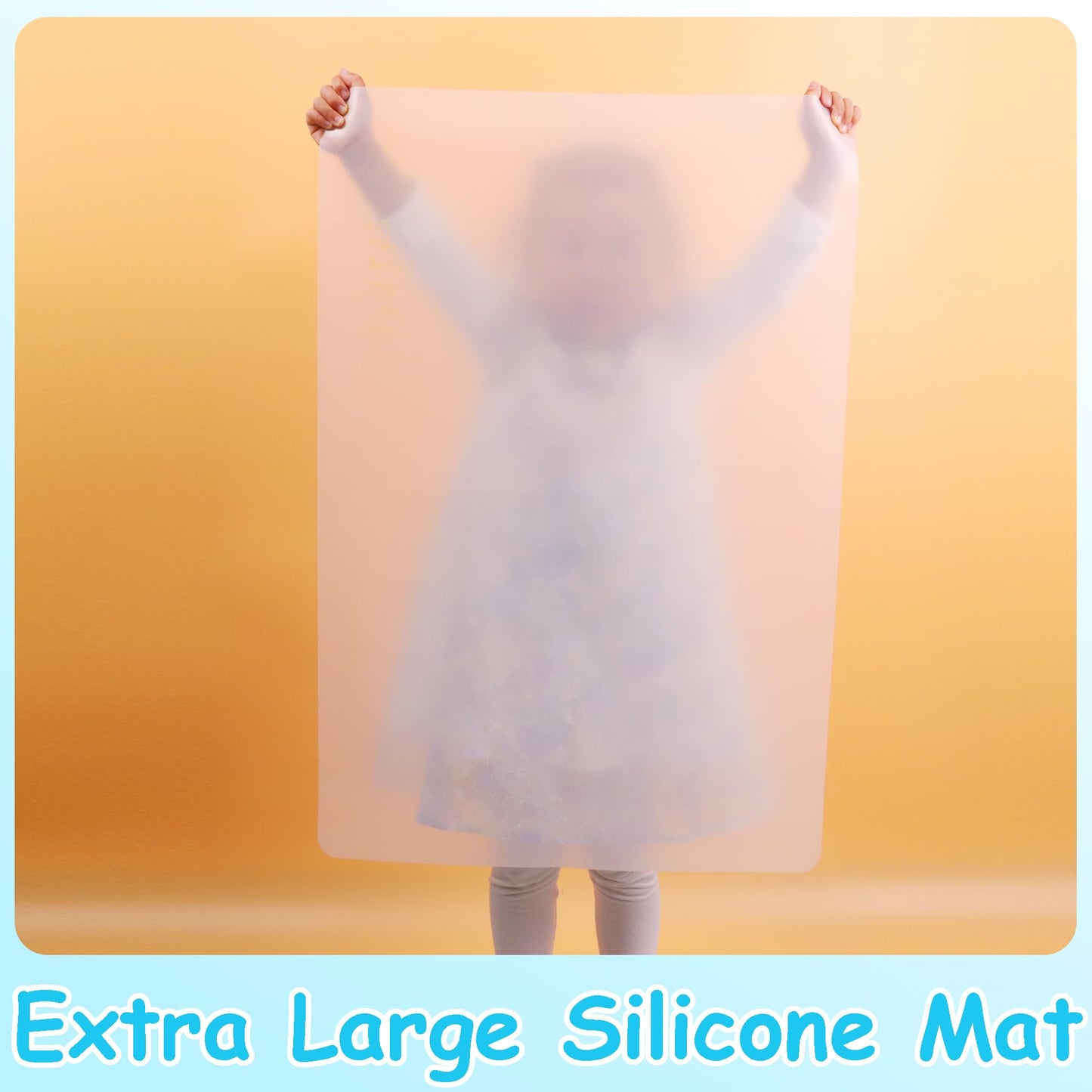 PABUSIOR Large Silicone Mat for Crafts: Heat Resistant Non-Slip 19.7×29.5 In Translucent Silicone Liner for Jewelry, Epoxy Resin, Glitter Slime, Manicure, DIY Sheet, 1/Pack