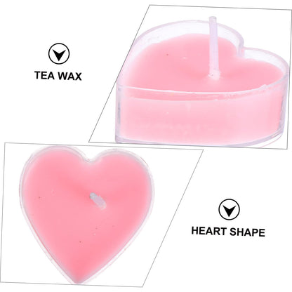 TOPPERFUN 9Pcs Heart Shaped Scented Tea Candles Smokeless Aromatherapy Wax for Home Wedding Decor Romantic Atmosphere Pink Rose Fragrance Eco Friendly Multi Use