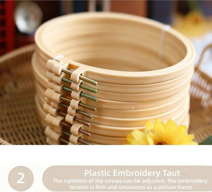 HAOYEGUOJI 4 Pack Embroidery Kit for Beginners, Hand Needlepoint Kits for Adults with Pre-Stamped Patterns, 7.8-Inch Hoop, Threads & Needles, Step by Step Instructions(7.73 in)