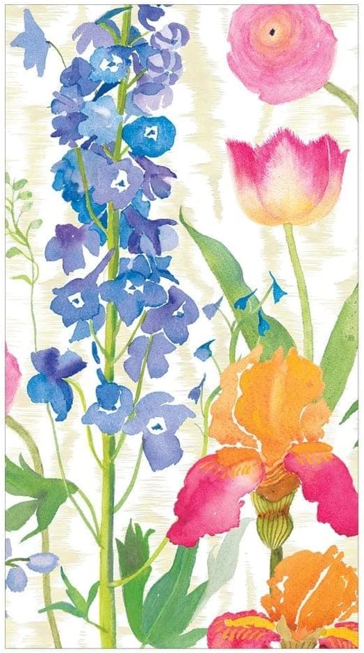 Summer Packs 15 Caspari Garden Paper Guest Towel Napkins in White, Two
