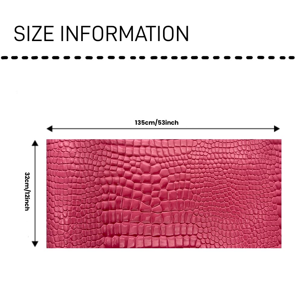 Embossed Alligator Synthetic PU Fabric, 12 x 54 inch Crocodile Vinyl Faux Leather Sheets for DIY Crafts Hair Bows Bags Handicrafts-Black