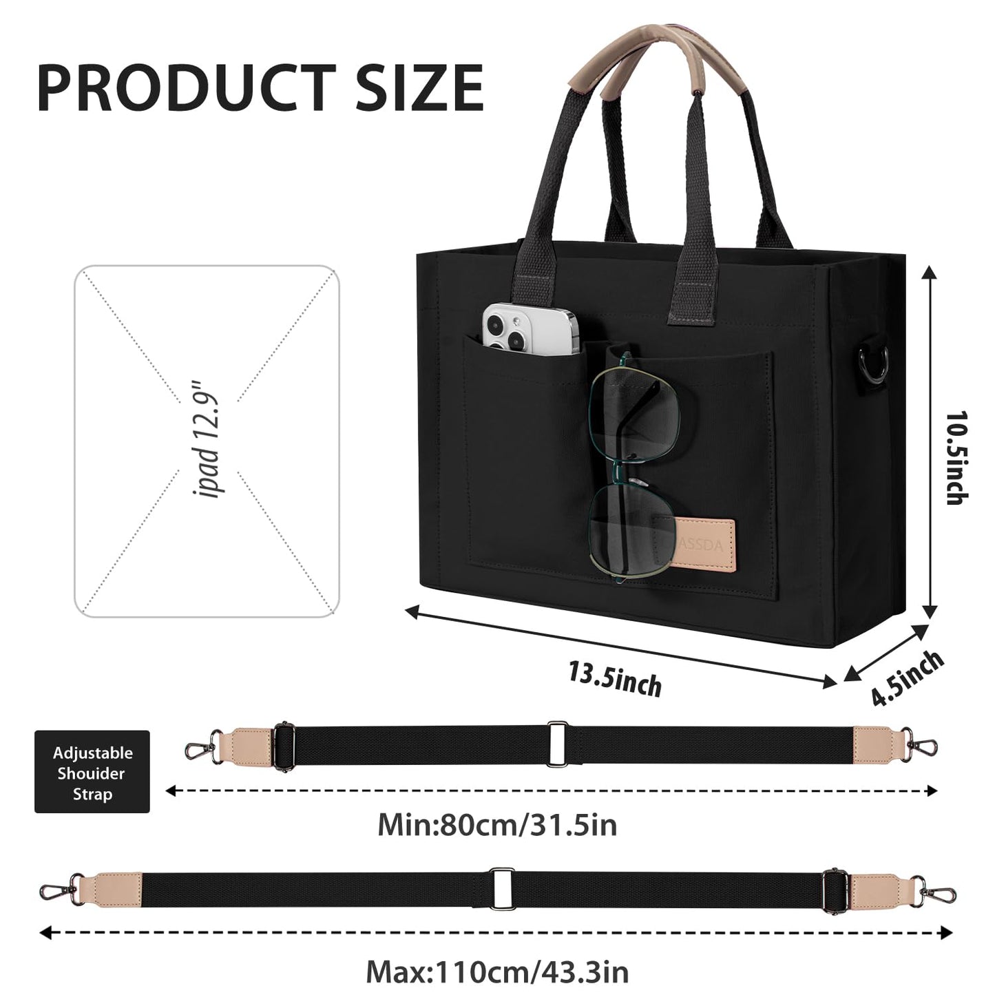 Tote Bags for Women Canvas Tote Purse Crossbody Bags with Pockets Top Handle Shoulder Handbags Satchel Bags for Women