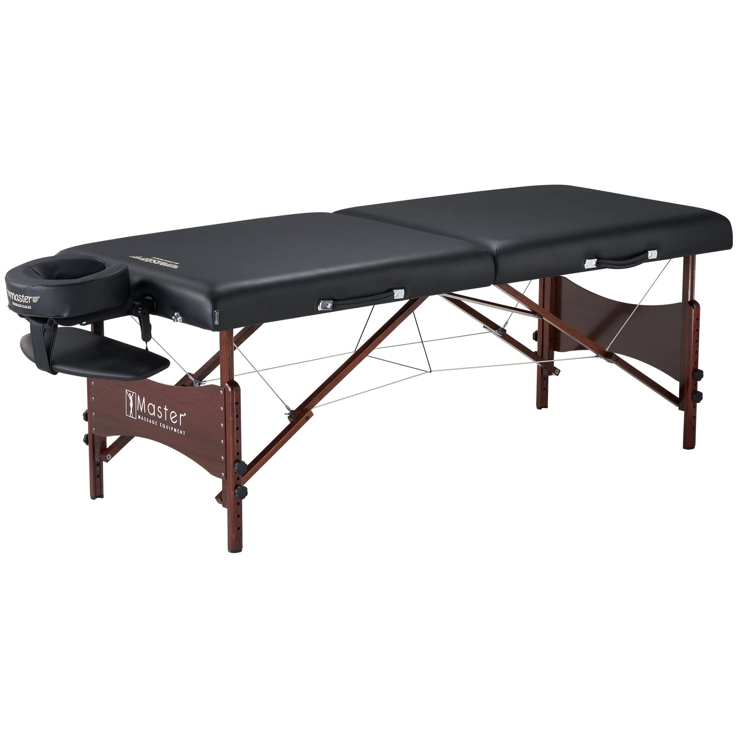 Master Massage Newport Black 30" Professional Portable Massage Table Package in Black with Ambient Lighting System