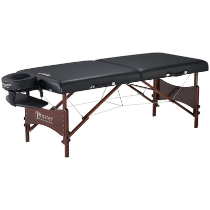 Master Massage Newport Black 30" Professional Portable Massage Table Package in Black with Ambient Lighting System