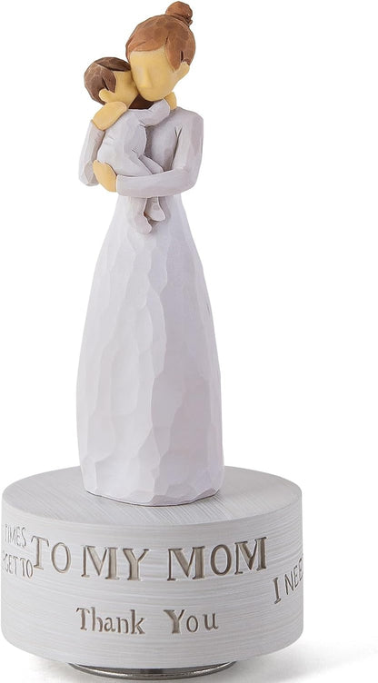Mommy AIDLNS Music Box Gift for Mom Figurine, Mum and Baby Sculpted State Hand-Painted Collectible Musical Mother Day