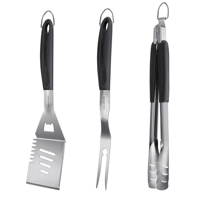 HAUSHOF Large Grill Accessories Heavy Duty BBQ Set Gifts for Men/Women - Premium Stainless Steel Spatula, Fork & Tongs, Barbecue Utensils Tool Kit Gift for Grilling Lover Outdoor